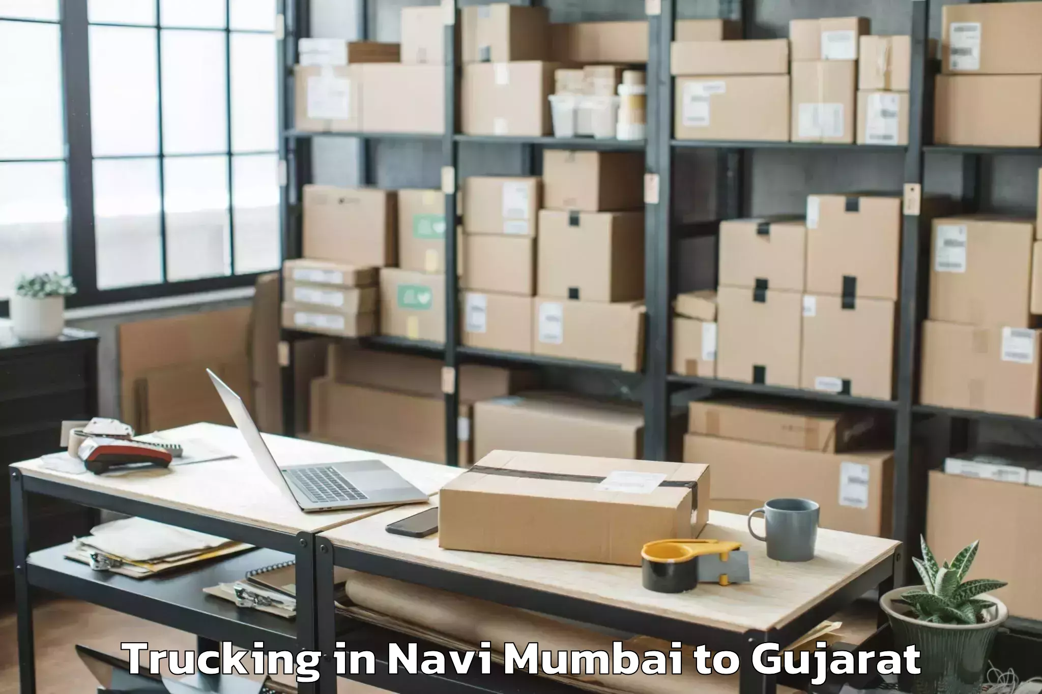 Easy Navi Mumbai to Jambughoda Trucking Booking